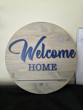 Custom "Welcome Home" Wood Sign by Purpose Design Co.